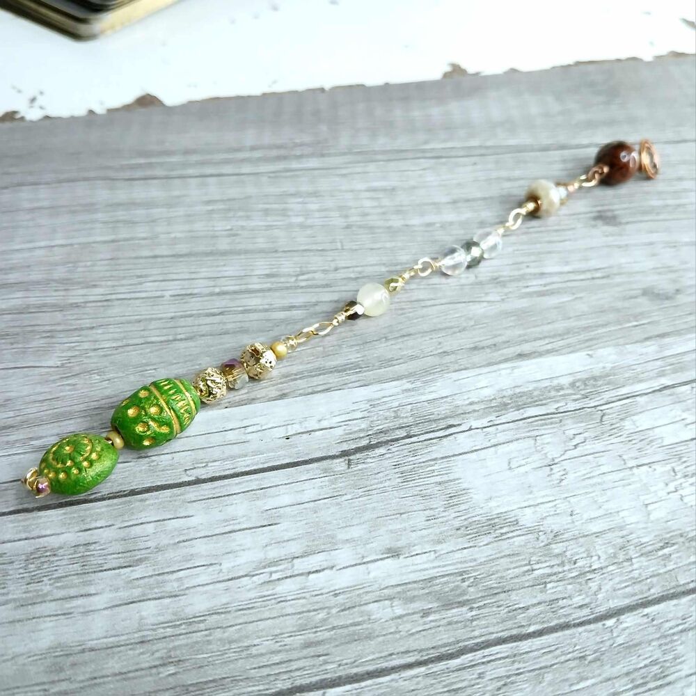 Dowsing Pendulum, Divination Tools, Clay Obsidian Agate Hematite, 1 PC - Picture 10 of 10